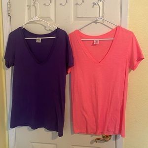 PINK VS Deep V-neck T-Shirts